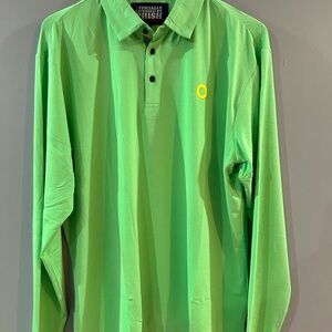Vibrant Green Long Sleeve Polo Shirt. Phish donut